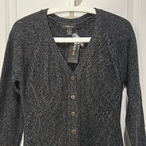 NEW gray flared cable knit cardigan